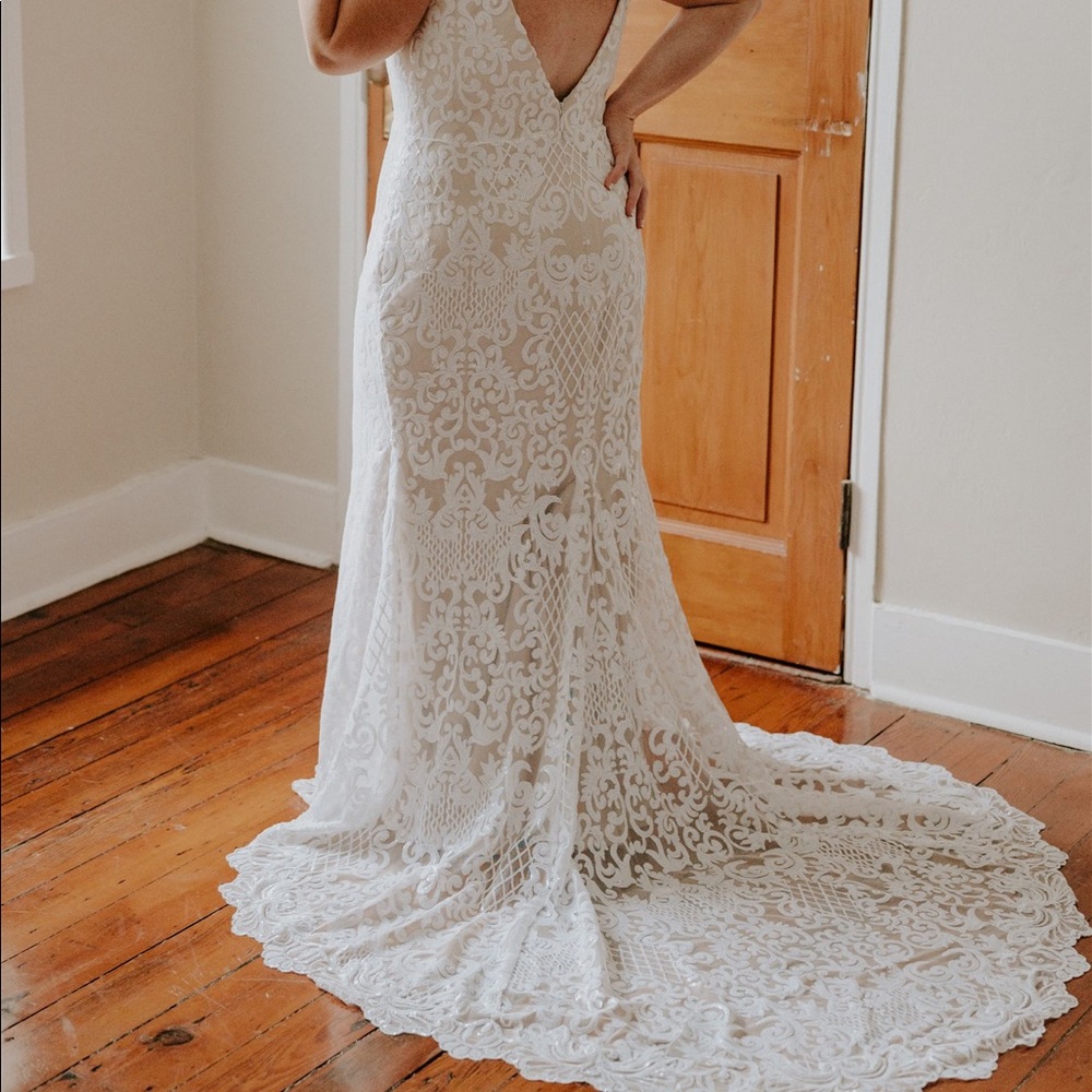 Sequin Lace Wedding Dress